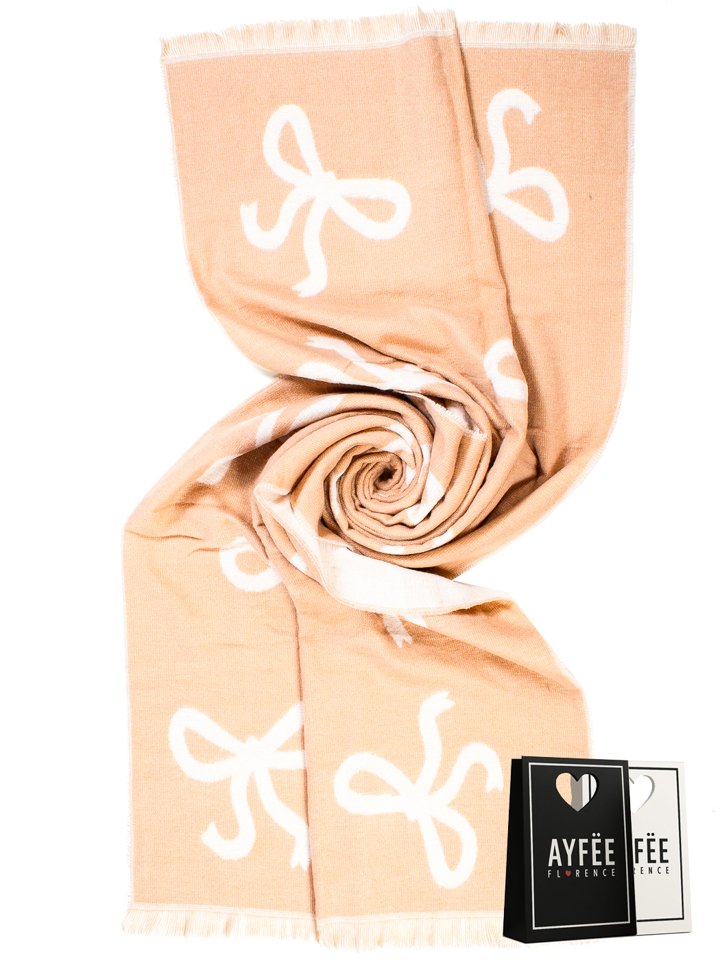 STOLA STAMPA FLAKE CM 70X200 87%VI 13%PL MADE IN PRC           - BEIGE